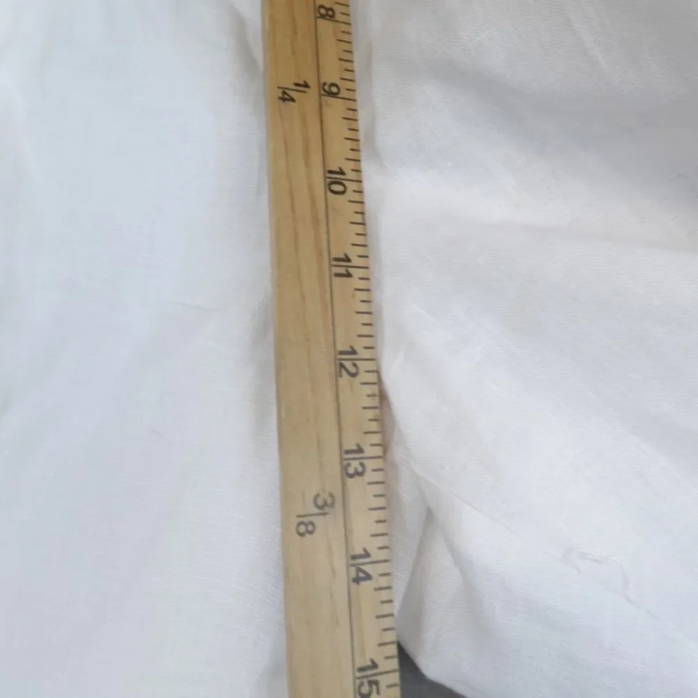 Quince Trouser 100% European Linen Pleated Women Sz 10 White Flax Coastal Beach